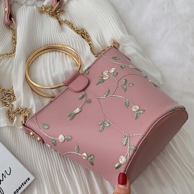 

Tailored Fashion Women Embroidery Flower Leather Bucket Bag Crossbody Bag Shoulder Bags