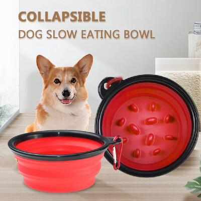 

Pet Slow Eating Bowl Foldable Dog Feeder Eco-Friendly Durable Non-Toxic Preventing Choking Healthy Dish Pet Supplies-Small Size