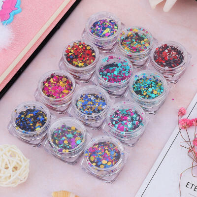 

Greensen 12 Bottles Nail Art Round Sequins Glitter Shine Powder Manicure Decoration