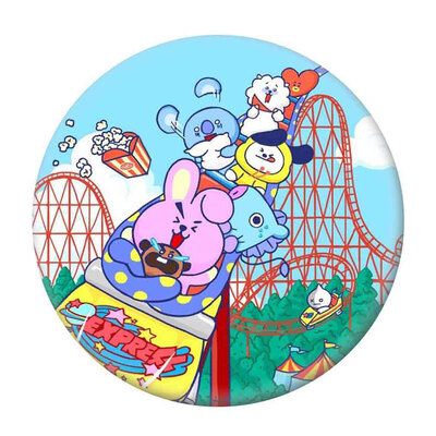 

BTS Badge Round BTS Badge Clip Cartoon Pin Badge Decorative for Clothing Bags Caps