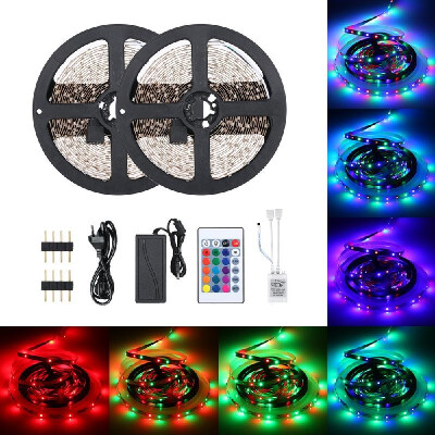 

DC12V 48W 10 Meters 600 LED RGB Strip Light with Sensitive IR24 Keys Remote Control Controller Supported Flash Strobe Fade Smoo