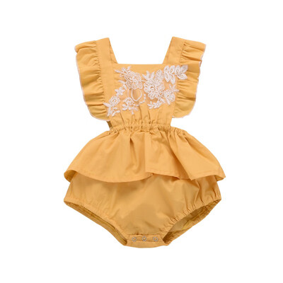 

Cute Baby Clothing Girl Ruffle Solid Color Romper Jumpsuit For Girls Outfits for Newborn Infant Children Clothes Kid Clothing