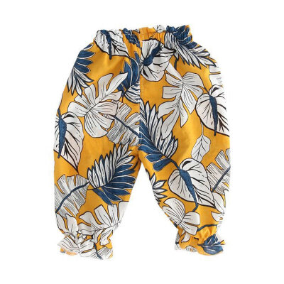 

0-4Y 12 Style Baby Girls Boys Summer Cotton Coll Mosquito Bites Breathable Pants Sports Casual Toddler Floral Pattern Trousers