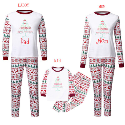 

Tailored Christmas Women Mommy Printed TopPants Xmas Family Matching Pajamas Set