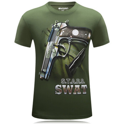 

Mens T-Shirts 3D Printed Gun tshirt Short Sleeve Funny Design Casual Tops Tees Male Halloween t shirt plus Size