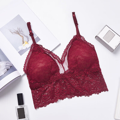 

Heart-shaped Lace Bra Underwear Womens Mesh Tube Tops Sexy Padded Bralette Female Tank Crop Top 4 Colors