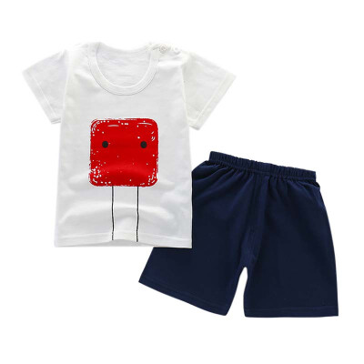 

Summer Baby Boys Girl Short Sleeve Cartoon Print Tops T-shirt Shorts Toddler Casual Outfits Sets Fashion Set