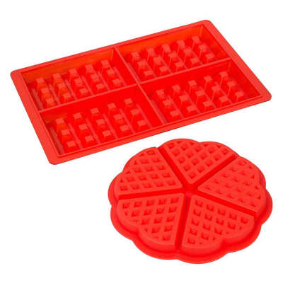 

2 Styles Silicone Waffle Moulds Microwave Baking Cookie Cake Maker Pan Pastry Cooking Mold