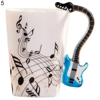 

Creative Guitar Music Note Ceramic Coffee Mug Home Office Milk Tea Water Cup