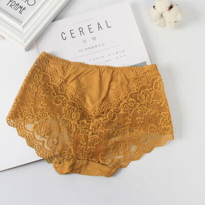 

Cotton Briefs For Women Lingerie Sexy Lace Panties Femme Underwear Hollowed-out Breathable low-Rise 2019 New Hot