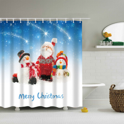 

Gobestart 1PC Custom Merry Christmas Fabric Waterproof Bathroom Shower Curtain 59x71in
