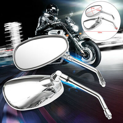 

Universal Motorcycle Chrome Plated Rearview Mirror Replacement For Honda Suzuki