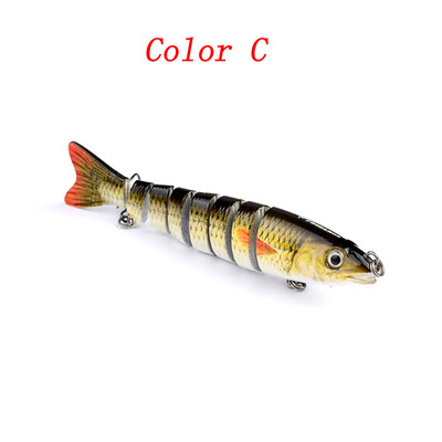 

123cm Artificial Fishing Lure Bait 3D Eyes 8 Segments 2 Hooks Fish Lures Sea Fishing Swimbait Crankbait Tackle