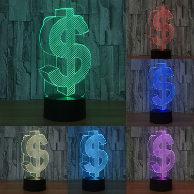 

〖Follure〗3D illusion Visual Night Light 7 Colors Change LED Desk Lamp Bedroom Home Decor