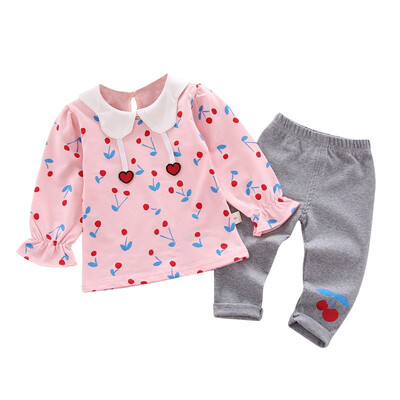 

Brand New Infant Toddler Newborn Baby Girls Floral Cherry Clothes TopsLeggings Pants 2Pcs Set Bottoms Casual Outfits
