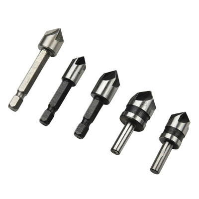 

5PCS 82 Degree Five-blade Industrial Countersink Drill Bit SetWoodworking Drill Bits Metal Working Chamfer Chamfering Cutter