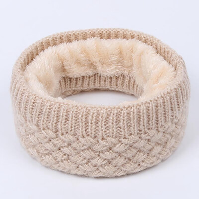 

New Fashion 6 Colors Autumn Winter Warm Unisex Scarves Ring Solid Color Wool Knit Plus Velvet Thick Collar Scarf