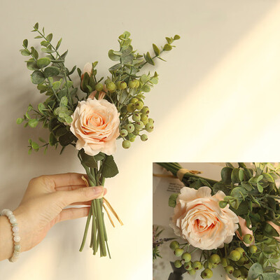 

Gobestart Range Rose Hydrangea Flowers Bouquet Bunch Home Wedding Party Gift Deco