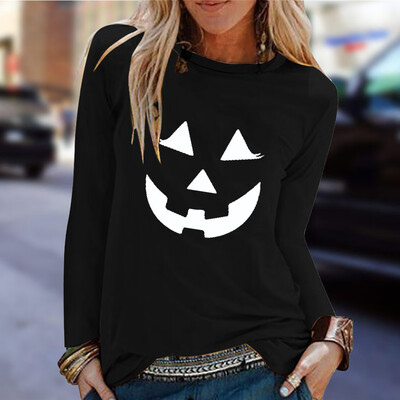 

Tailored Womens Casual Print Shirts O-Neck Long Sleeve Top Loose T-Shirt Blouse