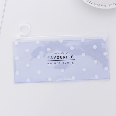 

Available Cute Small Fresh Ring Flat Pull Bag Translucent Storage Pencil Bag For School Office Supplies