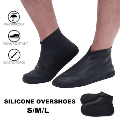 

1 Pair Non-slip Waterproof Shoe Covers Reusable Silicone Overshoes Resistant Rain Boots