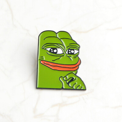 

Animal Sad Ugly Frog Green Enamel Lapel Pins Badges Pop Culture Brooch Jewelry