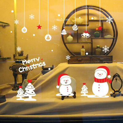 

Merry Christmas Removable DIY Wall Stickers Shop Window Stickers Noel Christmas Decorations for Home Natal New Year Decoration