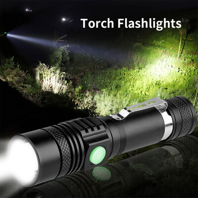 

Willstar New USB Rechargeable Zoomable Adjustable Focus Bright Light Tactical LED Flashlight Hunting Camping
