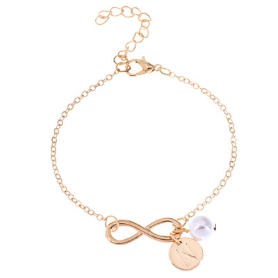 

Fashion Simple Personality 26 Letters Pendant Gold Beach Bracelet Fashion Girls Jewellery Hot Gift