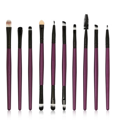 

10 Pcs Synthetic Hair Plastic Handle Makeup Brushes Eye Shadow Lip Gloss of Makeup Brushes Cosmetics Eyeshadow Makeup Tools