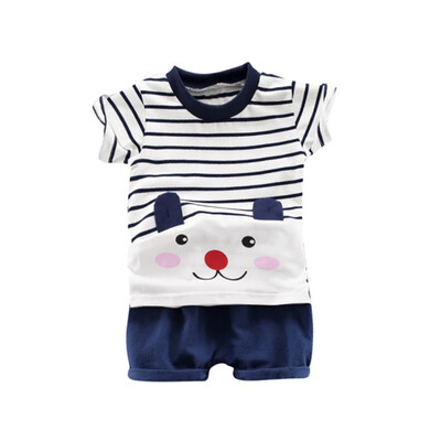 

Summer Baby Boys Girls Short Sleeve Cartoon Bear Print Tops T-shirt Shorts Toddler Casual Outfits Sets