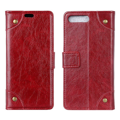 

MOONCASE Apple iPhone 7 Plus8 Plus Copper Buckle Napa Leather Case - Wine Red