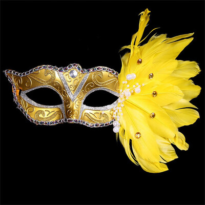 

Tailored Women Venetian Mask Masquerade Fancy Dress Party Princess Feather Masks