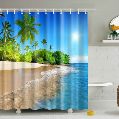 

SPA Waterproof Shower Curtain Digital Printing Bathroom Decoration Shocking Landscape Shower Curtains High-quality