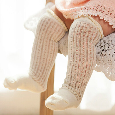 

1 Pair Trendy Toddlers Baby Kids Girls Crochet Knit Lace Trim Boot Cuffs Socks Summer Cotton Knee High Socks
