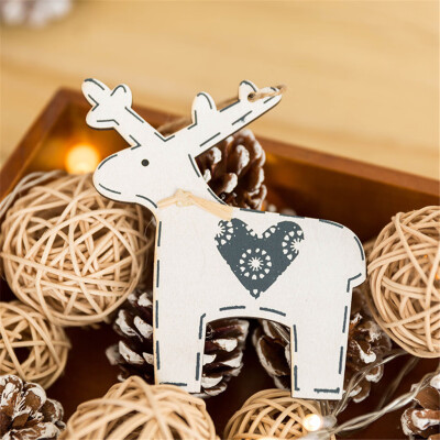 

Toponeto Wooden Mini Christmas Tree Deer Hanging Pendant Ornaments Christmas Home Decor