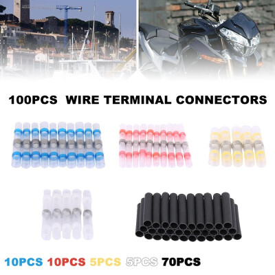 

100pcs Waterproof Solder Seal Sleeve Heat Shrink Butt Wire Connectors Terminals