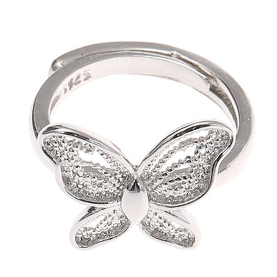 

New Fashion Personality 925 Sterling Silver Butterfly Opening Ring Wedding Engagement Jewelry