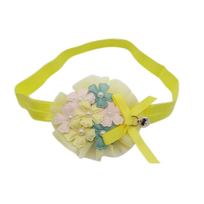 

Baby Girls Solid Color Flower Lace Headband Pearl Floral Headwear Headband