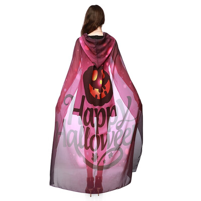 

Halloween Fairy Wings Chiffon Cloak Fun Print Pattern Cloak for Stage Show Festive Party Decorative