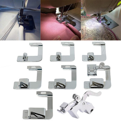 

Gobestart 8PcsSet Domestic Sewing Machine Foot Presser Rolled Hem Feet For Brother Singer