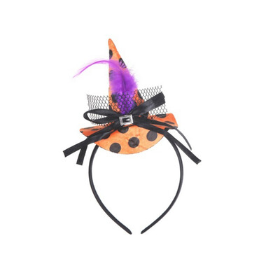 

New Hot Feather Mini Pointy Witch Hat Hairband Headpiece Children Halloween Party Costume Accessories Cosplay Headwear Accessories