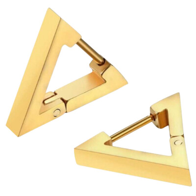 

Punk Rock Stainless Steel Triangle Mens Womens Hoop Ear Studs Earrings