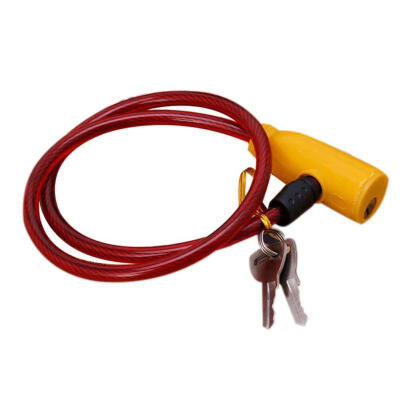 

Bicycle Bike Anti Theft Security Steel Cable Lock Chain WITH 2Keys BlackRed