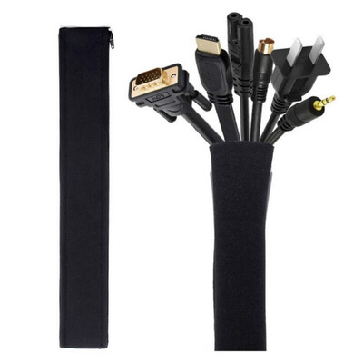 

Cable Management Sleeve Zipper Wire Cord Wrap Cover Holder Organizer For TVComputerOfficeHome Entertainment Wire protector