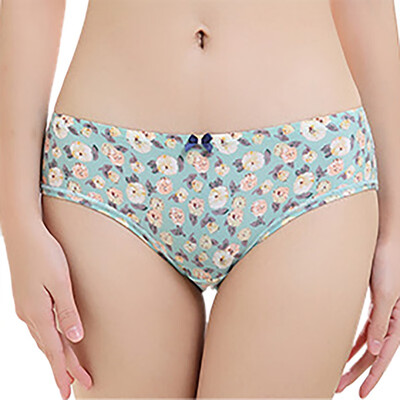 

Floral Print Low Waist Lift Hip Panties For Women Airy Ice Silk Sexy Cotton Sexy Ladies UnderPant Transparent Underwear Lingerie