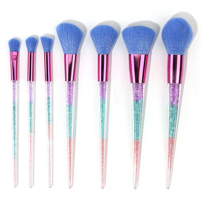 

7pcs Transparent Crystal Makeup Brush Diamond Handle Makeup Make up Brush Set Beauty Tools