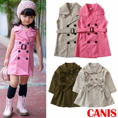 

UK Toddlers Baby Girl Long Sleeve Casual Jacket Windbreaker Coat Outwear Dress