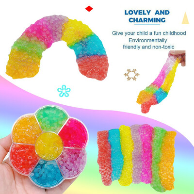 

Siaonvr 120ml 7 Color Mixing Crystal Rice Mud Foaming Candy Slime Kids Mud Toy