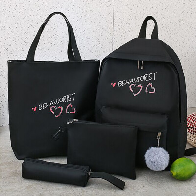 

Tailored Students Backpack Junior High School Bag Pencil Bag Shoulder Tote Backpack 4Pcs